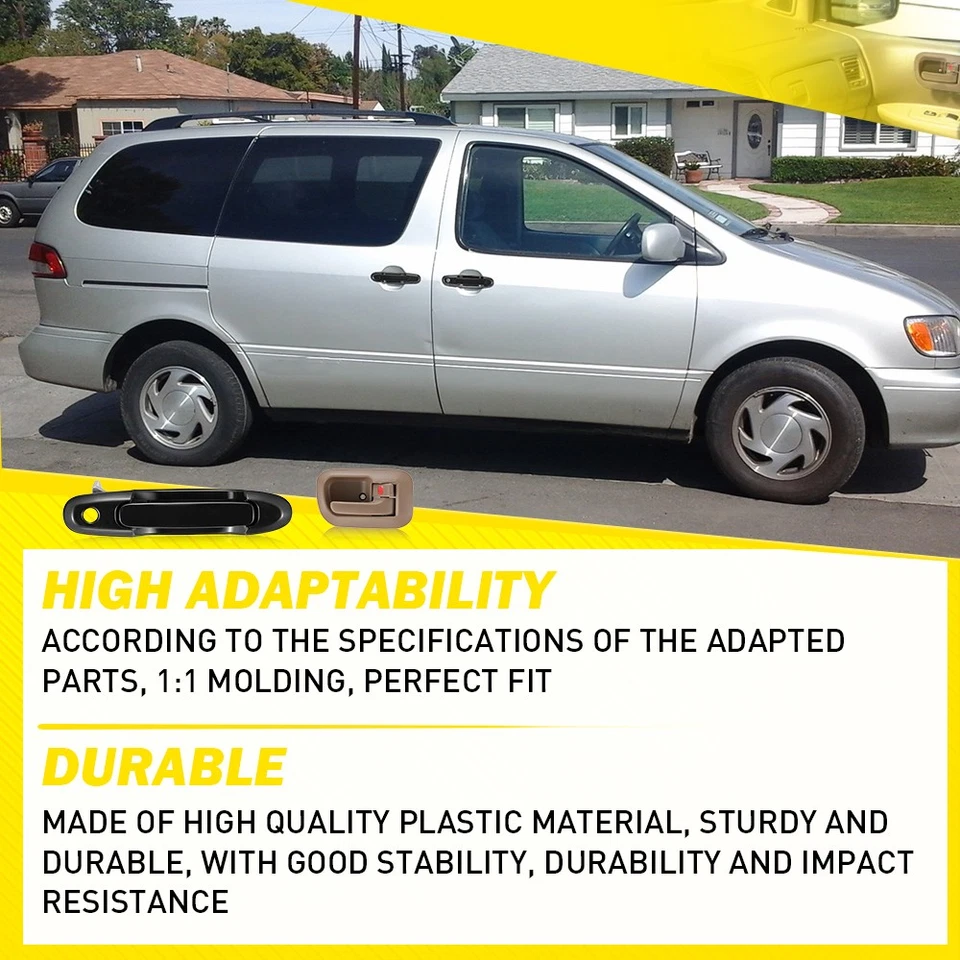 Juego de 6 manijas de puerta izquierda derecha exterior e interior Toyota Sienna 1998-2003 EK Foto 3 de 4