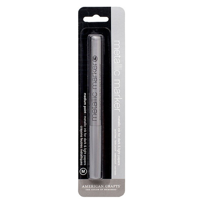 American Crafts Metallic Marker Medium Tip-Silver