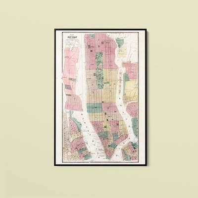 Matthew Dripps - Map of New York and Vicinity - Art Print on Paper or Canvas