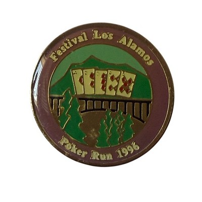Vtg Festival Los Alamos Poker Run 1996 Enamel Lapel Pin Gold Tone Collectible