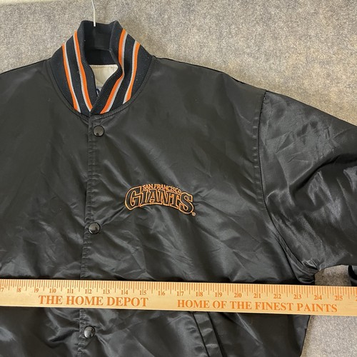 VTG Starter San Francisco Giants Satin Jacket Mens Large USA Double Sided RARE - Picture 3 of 16