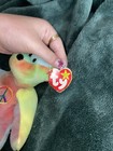 Ty Beanie Babies Peace Bear 1996 Rainbow Tie-Dye Plush Beanbag Retired — photo 3