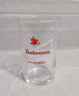 Budweiser 6 Oz Glass, Crystal Clear, King Of Beers, Red Letters, Uniquely Sized.