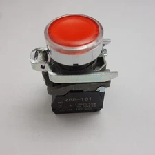 5PCS 22MM LED Illuminated pushbuttons with flush push Fits XB4BW34B5 24V RED