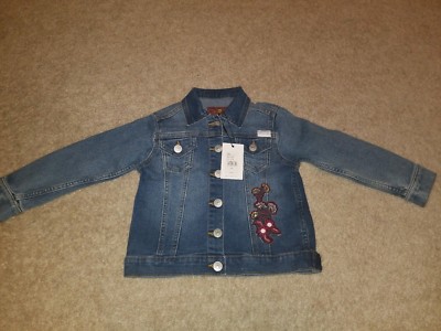 NWT Sz 4T  7 For All Mankind Denim Jacket Outwear Girls Toddler Kids Casual
