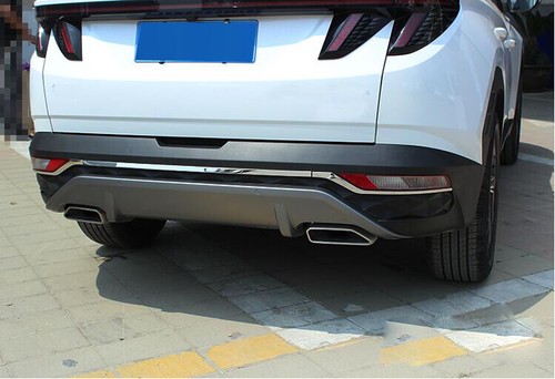 For Hyundai Tucson 2022 Stainless Chrome Rear Bumper Molding Cover Trim 3PCS - Foto 3 di 4
