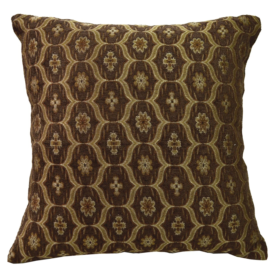 We61 -Dk Brown Gold Eye Flora Damask Bolster Case/Pillow/Sofa Seat Cushion Cover - Image 4 of 4