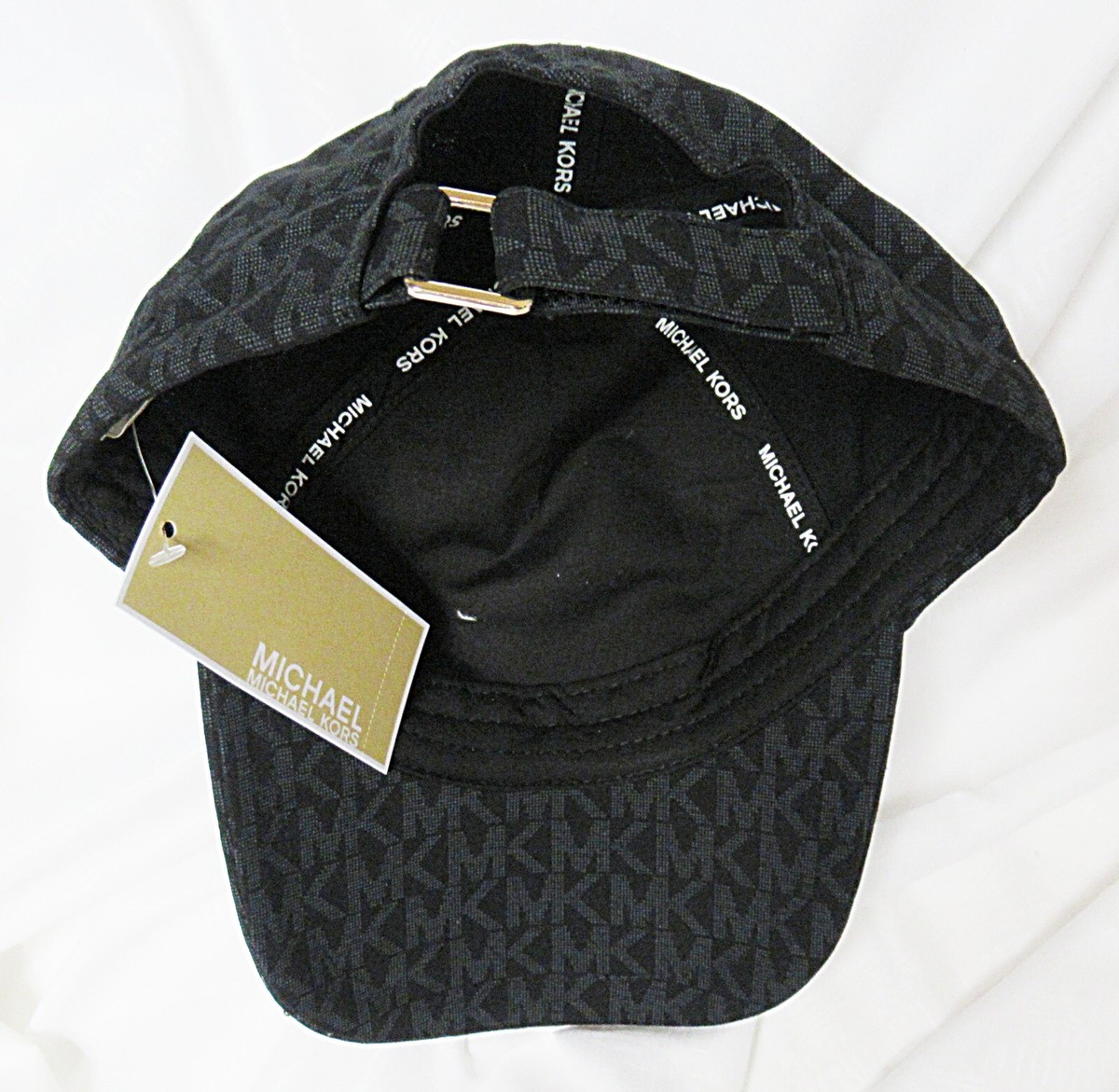 ☆Michael Kors MK ロゴベースボールキャップ/ BR☆ Michael Kors Signature MK Logo Canvas Baseball Cap 1 Size