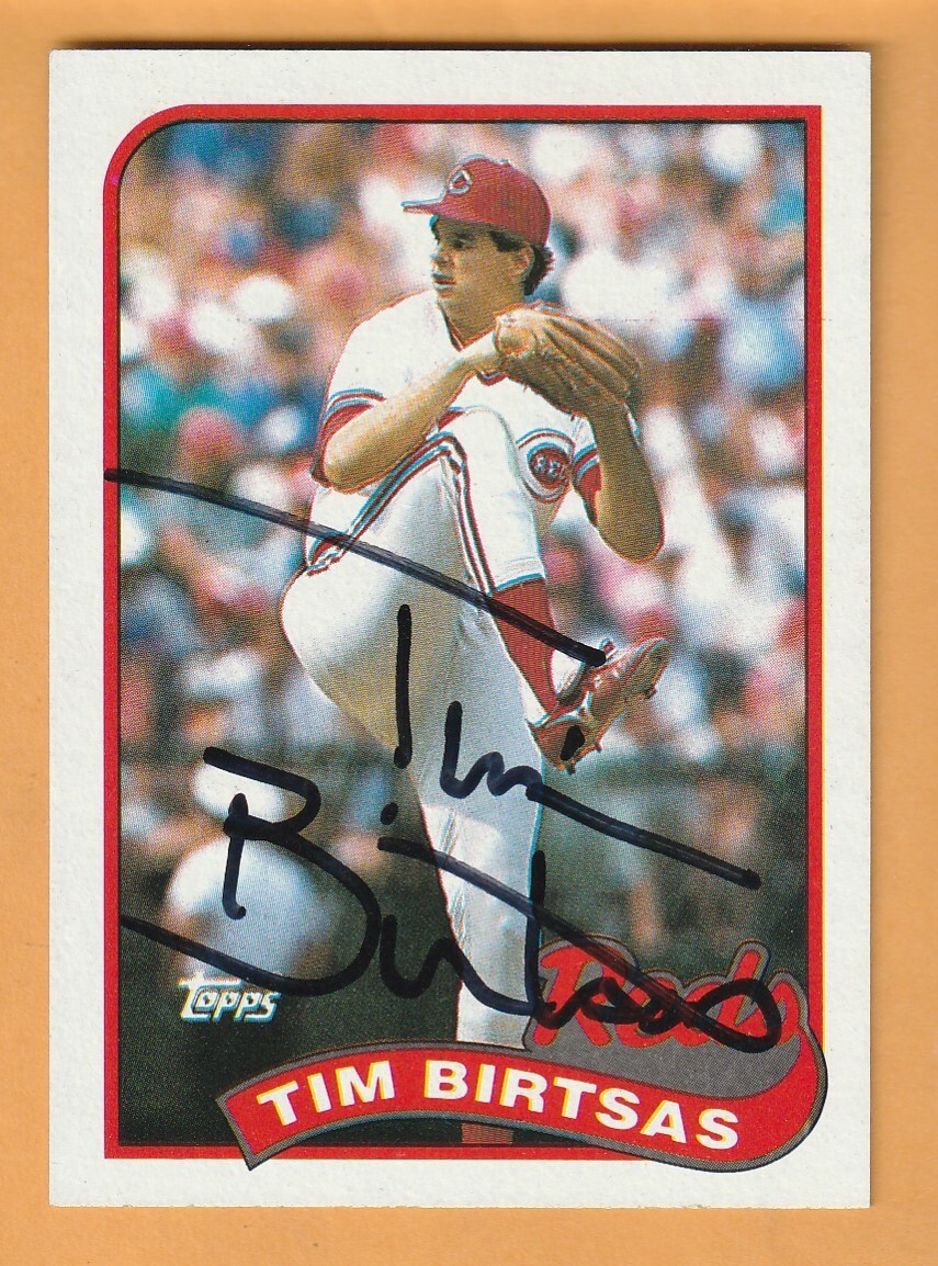 Tim Birtsas Cincinnati Reds AUTO Signed 1989 Topps Michigan State Spartans