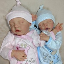 17" Unfinished Twin A B Reborn Baby Doll Kits Soft Vinyl Unpainted Parts DIY Toy