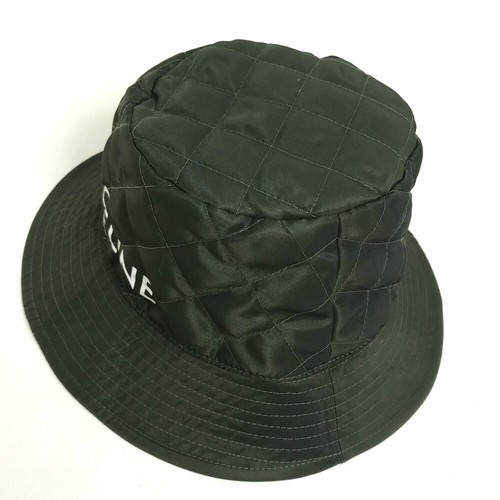 CELINE 2AUB8930C Quilted logo Hat bucket hat Nylon Khaki x Orange - Picture 5 of 12