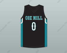 CUSTOM Wendell Moore Jr 0 Cox Mill High School Chargers Black 2Stitched S-6XL