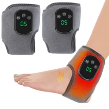 Electric Foot Ankle Massager Vibration Heating Ankle Brace Wrap for Pain Relief