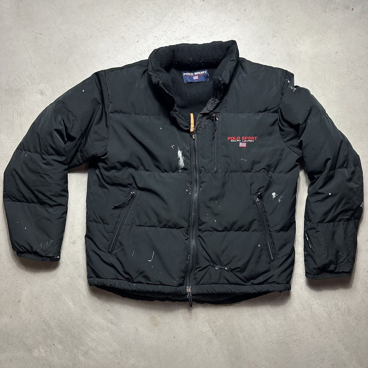 Vintage 90s Polo Sport Ralph Lauren USA Flag Logo Puffer Vintage 90s Polo Sport Ralph Lauren USA Flag Logo Puffer
