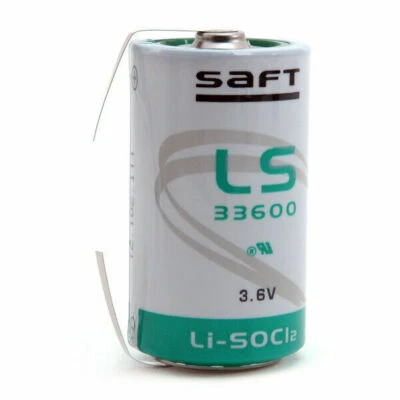 PILA LITIO SAFT LS33600 3.6 V CON LAMELLE LS 33600 16500 17Ah D TORCIA Li-SoCI2