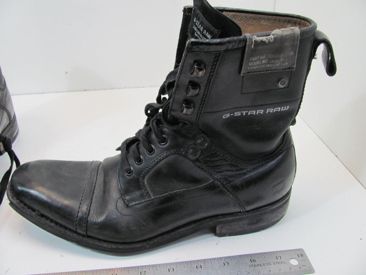 G Star Raw Denim BLACK LEATHER BOOTS SIZE US MENS 8 | eBay display picture 2