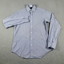 Ralph Lauren Shirt Mens 15 Blue Striped Dress Button Up Long Sleeve