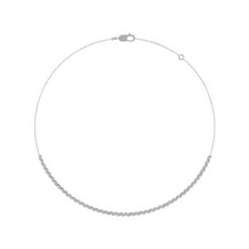 Sterling Silver 2Ct Certified Natural Diamond Fashion Necklace 16" Silver Chain