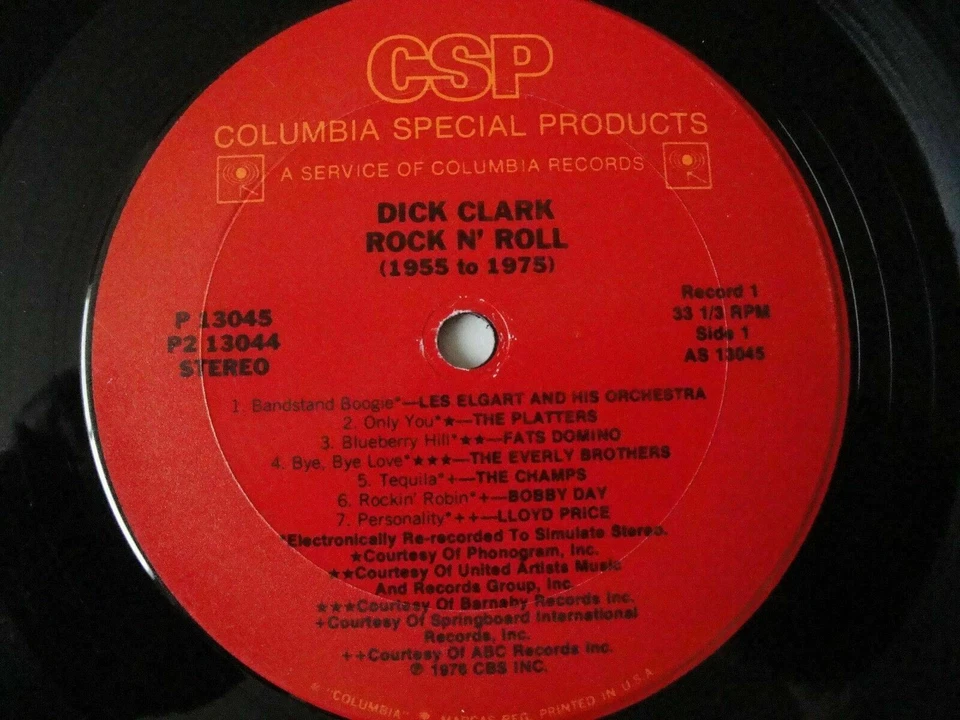 DICK CLARK "ROCK N' ROLL (1955 TO 1975), VINYL LP 1976 COLUMBIA SPECIAL PRODUCTS Foto 4 de 4