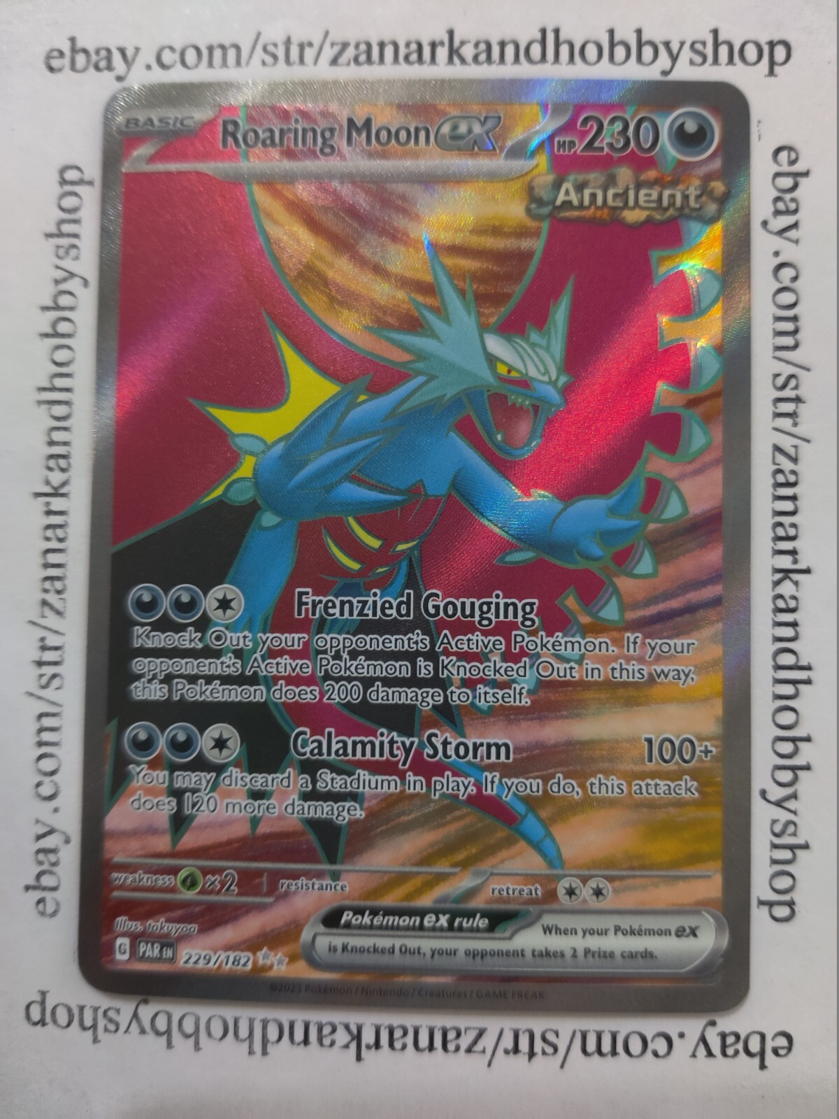 Pokemon Roaring Moon ex 229/182 Paradox Rift NM