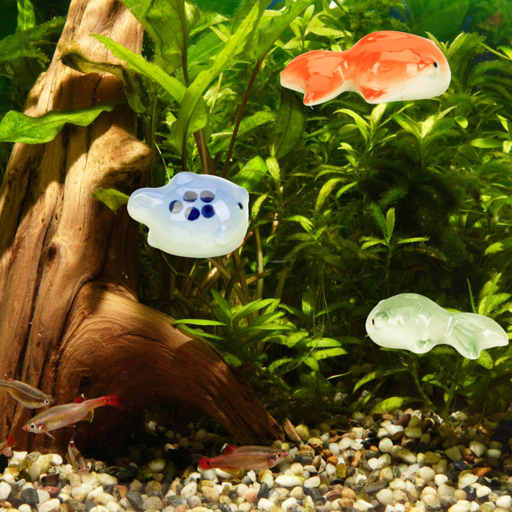 3 Pcs Ceramic Floating Fish Goldfish Figurines Fake Sculpture eBay