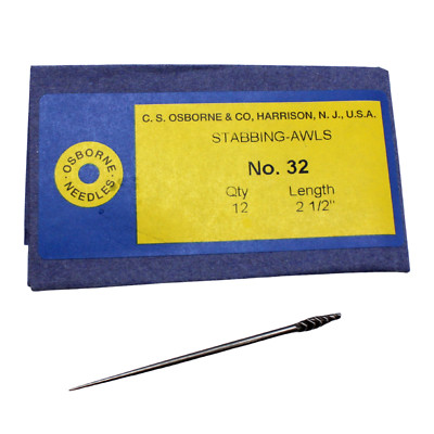 Pack of 12 C.S. Osborne 2-1/2'' Stabbing Awl #32, Straight Round Point