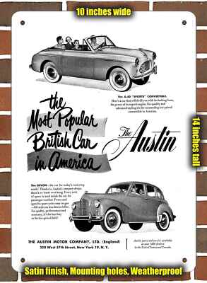 Metal Sign - 1952 Austin A-40 Devon - Sports Convert - 10x14 inches