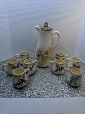 This Is A Vintage Set. Pitcher With 8 Cups. No Markings Except Hazel
