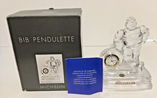 Mr Bib MICHELIN Tire Man Bibendum Crystal Clock Pendulette Figurine NEW+Box RARE