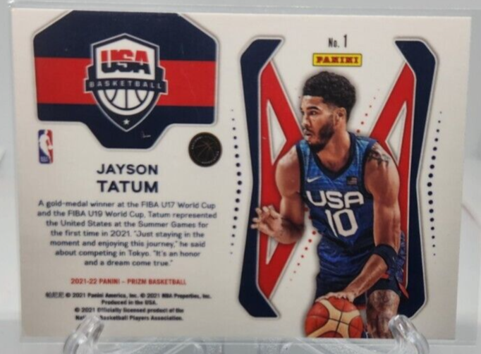 2021-22 Panini Prizm USA Basketball Silver Prizm #1 Jayson Tatum