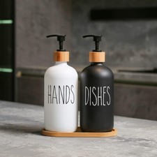 Soap Dispenser Set, Contains Hand and Dish Soap Dispenser, Suitable