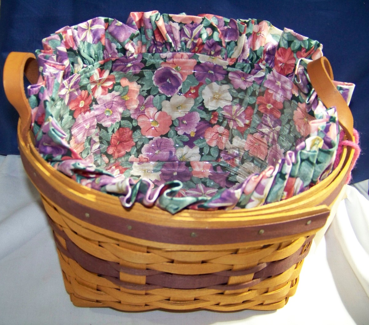 Vintage Longaberger 1997 May Series Petunia Basket Combo Liner