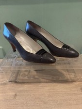 Vintage Rene Mancini Grey Leather Pump Heels Size 8