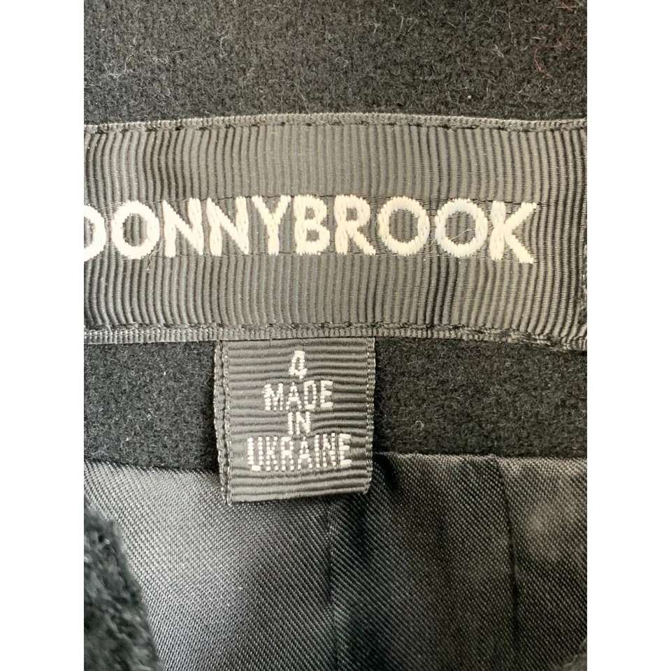 Abrigo de invierno midi de piel de lana Donny Brook negro para mujer talla 4 S años 90 de colección usado en excelente estado 6833 Foto 4 de 4