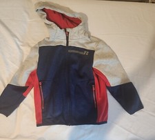 Russell Zip Hoodie Boys size XS 4-5 Blue Red Gray Long Sleeve
