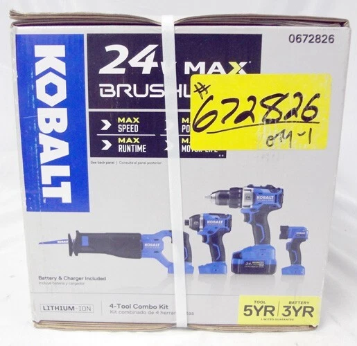 Brand New Kobalt 24v Max Brushless 4 Tool Combo Kit Drill/Driver & Impact Driver - Image 2 of 4