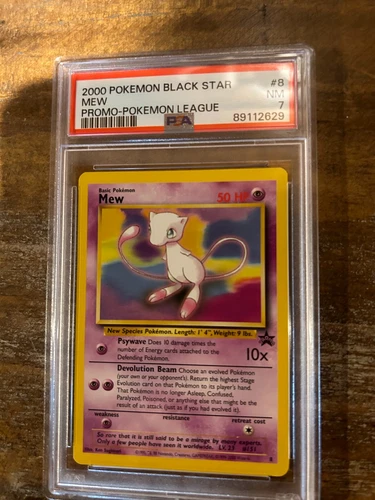 Pokemon 2000 Black Star Promo Pokemon League MEW #8 PSA 7 RARE 2