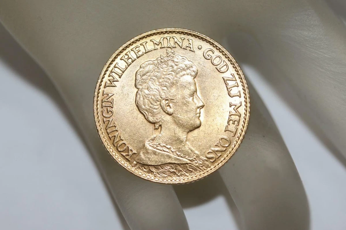 MS64 オランダ 1917年10ギルダー金貨 NGC ウィルヘルミナ女王