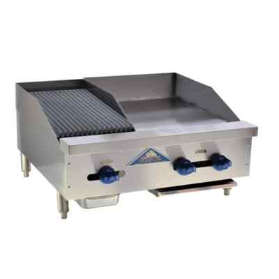 Comstock Castle 3230-18-1RB 30'' Wide Gas Countertop Charbroiler & Griddle Combo