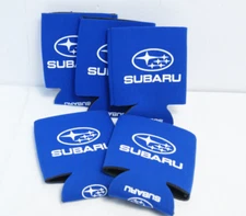 SUBARU Koozie Koozy Cozy Holder Cup Can BLUE Tailgate Coozie Set of 5 NEW GIFT