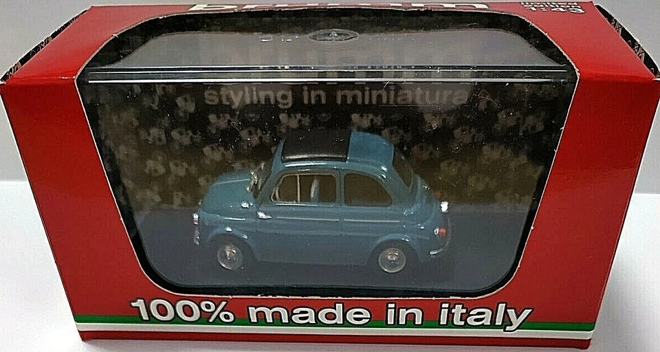 BRUMM  1:43 AUTO DIE CAST FIAT NUOVA 500D CHIUSA 1960 BLU FIORENTINO     R405-07 - Immagine 3 di 3