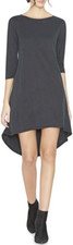 Alice + Olivia Arias Jersey Shift Dress XS Gray Heather Hi-Low Hem