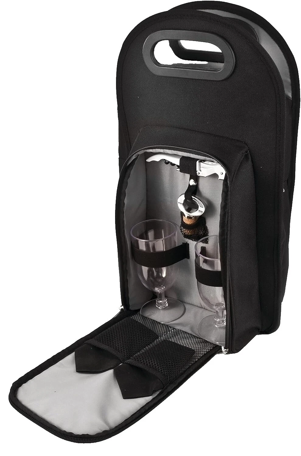 Bolsas, cajas y transportadores de vino de poliéster negro