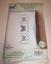 "BUTTERFLY GARDEN" - 1 PR. STAMPED PILLOWCASES FOR EMBROIDERY