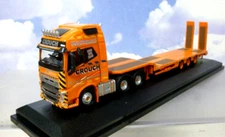 OXFORD 1/76 VOLVO FH4 GXL & NOTEBOOM 3-AXLE LOW LOADER CROUCH RECOVERY 76VOL4013