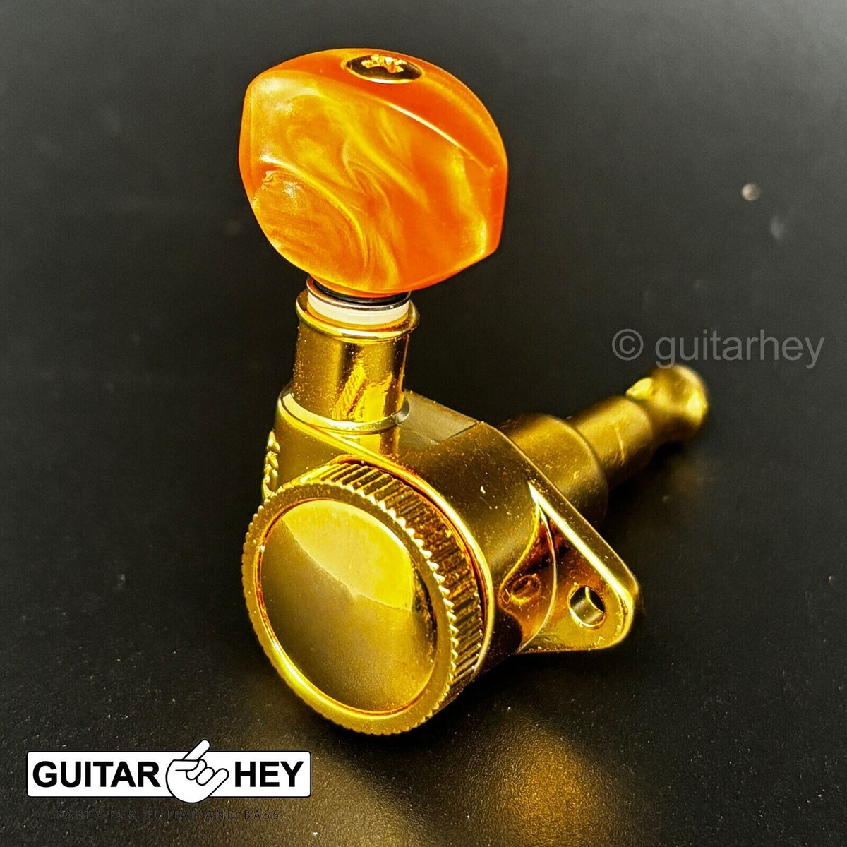 NEW Grover 502 LOCKING Tuners 3x3 Modern Gibson Les Paul HEX AMBER
