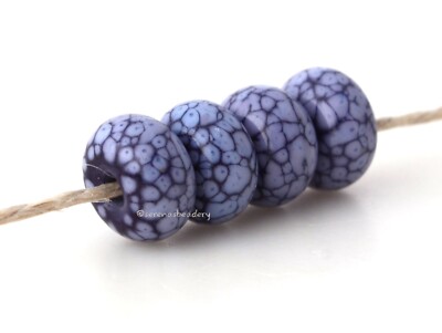 LAVENDER KISSES purple handmade lampwork glass bead set, 6x11 or 7x13 mm
