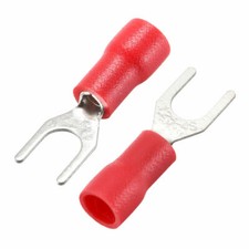 RV1.25-4S Fork Spade Wire Connector Electrical Crimp Terminal AWG22-16 100Pcs✦KD