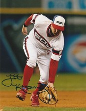 JEFF KEPPINGER  CHICAGO WHITE SOX   ACTION SIGNED 8x10