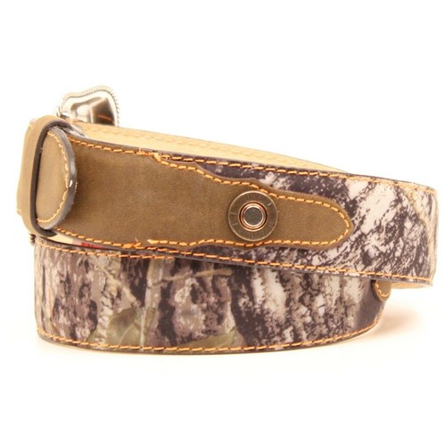 Nocona Children's Shell Concho Camo & Brown Leather Belt N44174222 - Picture 2 of 2